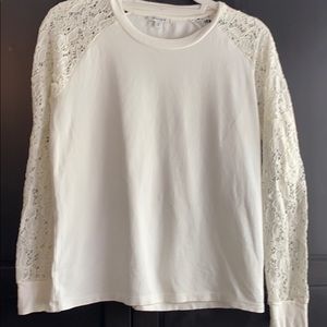 Lace sleeve sweater